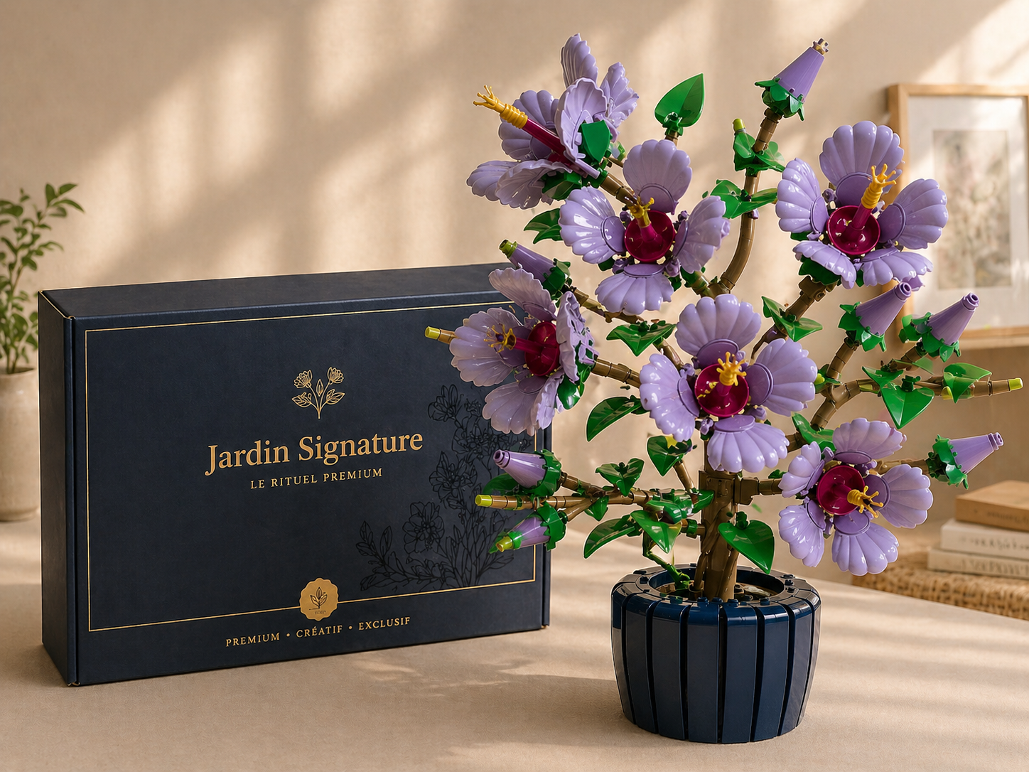 Box Jardin Signature avec une fleur premium en briques